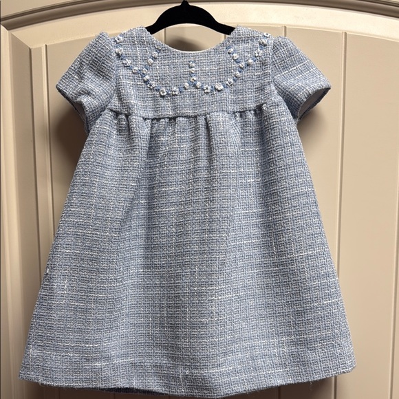Luli & Me Girls Shift Dress - Blue & Gray Check
